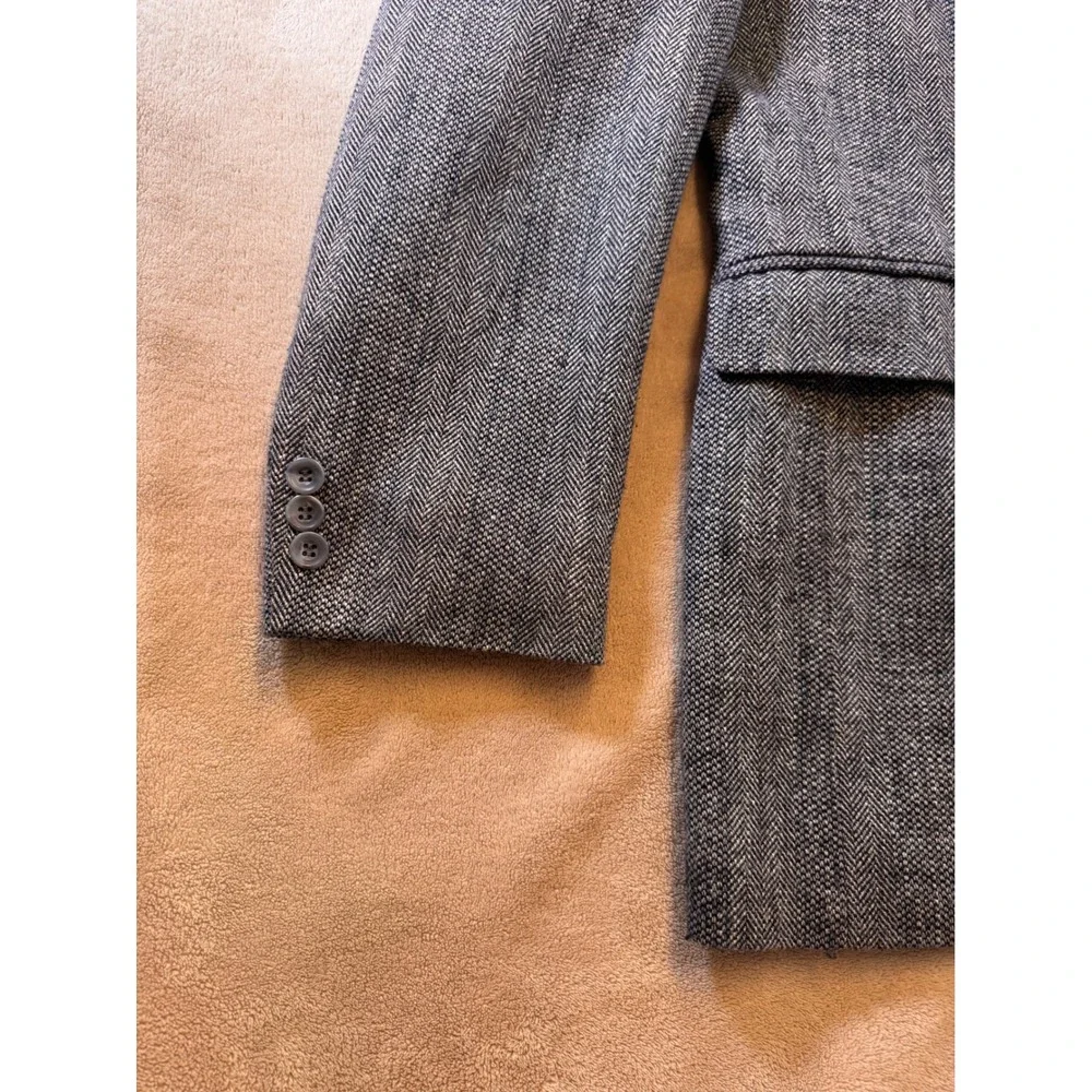 Haggar Wool Herringbone Gentlemen's‎ Fit Blazer Sport Coat Blue Ivy Prep Sz 42L
